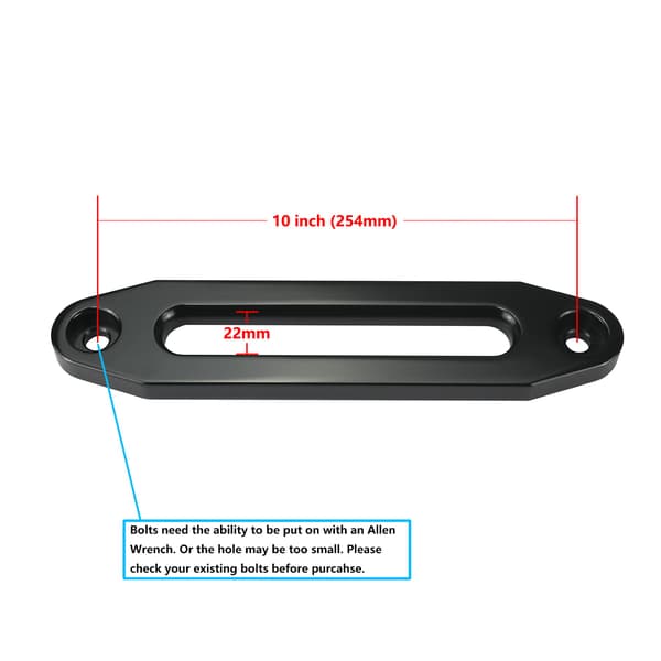 Aluminium Bow Guide til Spil 8000-13000 lb 10\" 254 mm Montering 1 Styk Sort