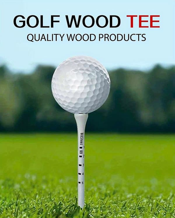 100 professionelle golftees i træ - hvide 83 mm