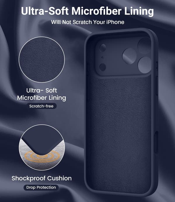Ultratynt MagSafe-deksel til iPhone 17 Pro Max | Flytende silikon | Midnattsblå bleu nuit iPhone 17 Pro Max