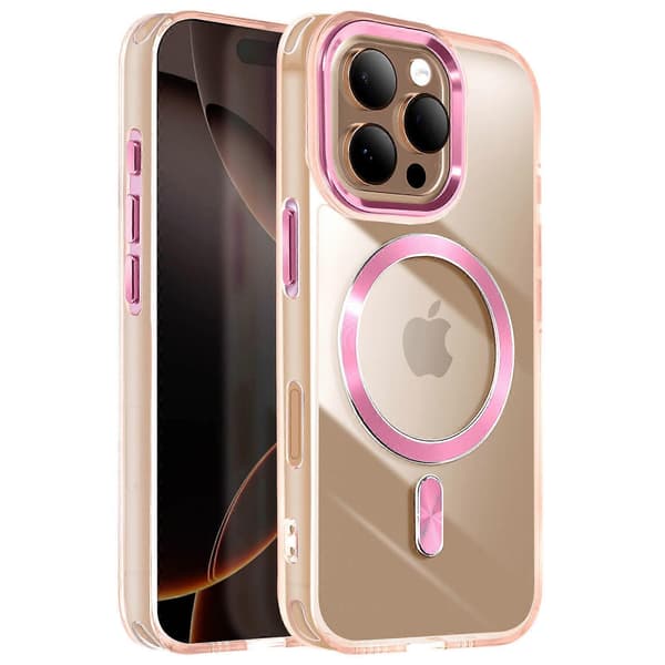 Skal MagSafe for iPhone 16 Pro Bakside Krystallfarge, Roségull