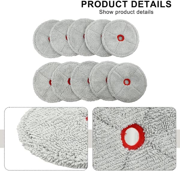 Mikrofiber Moppe Designet Kode Roboking Ai 4-pak og 10 Klude til LG ForZero Støvsuger 10 Pack