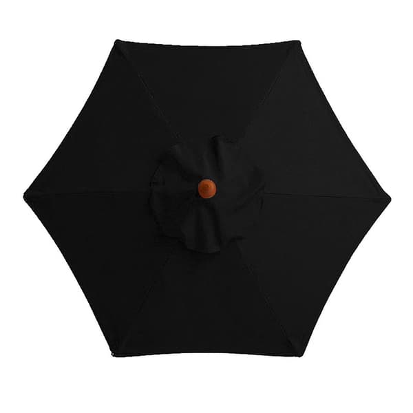 Sort 8-Ribs Erstatnings Parasol Canopy, 3m Vandtæt UV-bestandigt Beskyttelse [JUN]