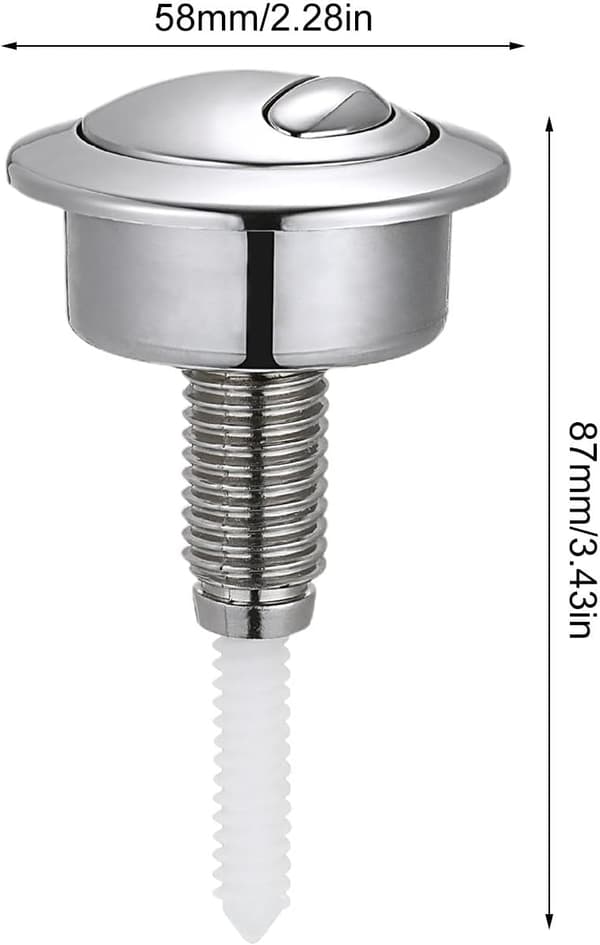 (8,7×5,8×c5,8m) Push Button Toilet Flush Replacement, Toilet Push Button Replacement, Dual Flush Toilet Tank Button - Tank