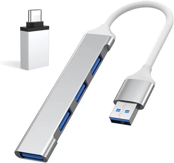 USB-hub, 4 porte USB 3.0 Multi USB-hub, USB-C-hub 5 Gbps adapter bærbar multi-datahub-adapter