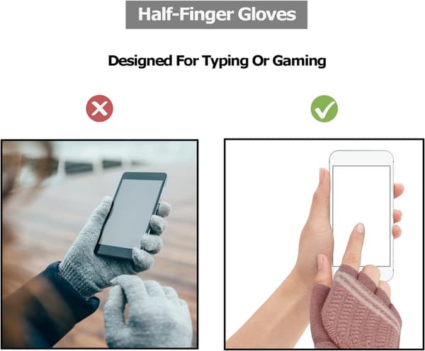 Uppvärmda handskar, USB termiska handskar Unisex Vinterhandskar Stickade handskar Halvfingerhandskar med uppvärmt skydd