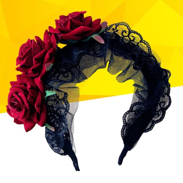 Gotiskt pannband spetsblomma håraccessoar för Halloween Cosplay
