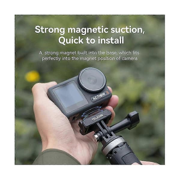 Telesin Magnetisk To-Klo Adapter Action Kamera Tilbehør Til Dji Osmo Action 3 Adapter