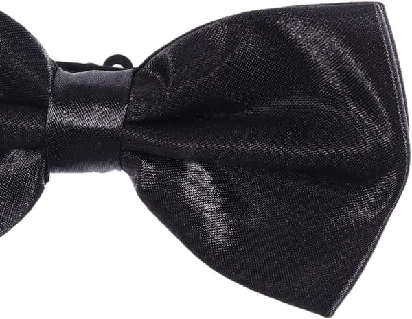 Herre sort polyester silke butterfly med blank sløjfe til bryllupper