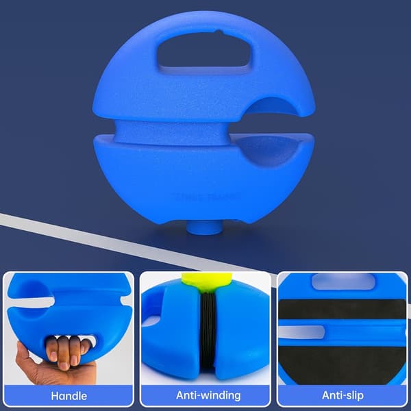 Tennis Training Kit with 2 Bouncing Balls and Training Rope for Beginners 1PC blue base + 2PC ball with thread 1PC blue base + 2PC ball with thread