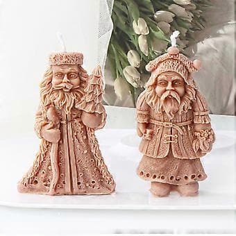 Tomte Silicone Molds 3D Christmas Gnome Candle Mold DIY Handmade Aromatherapy Candle Making Mold Handmade (Bearded Gnome)[JUN]