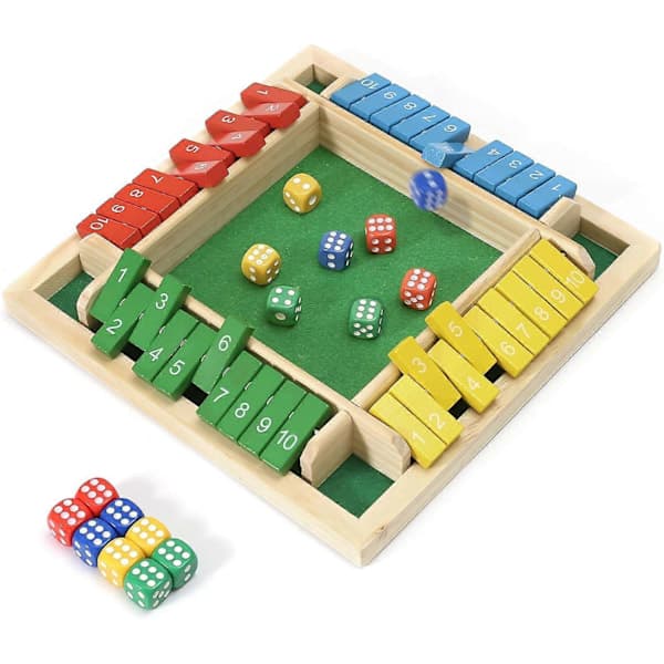 Shut The Box Puinen Noppapeli - Klassinen Perhe- & Seurapeli [JUN]