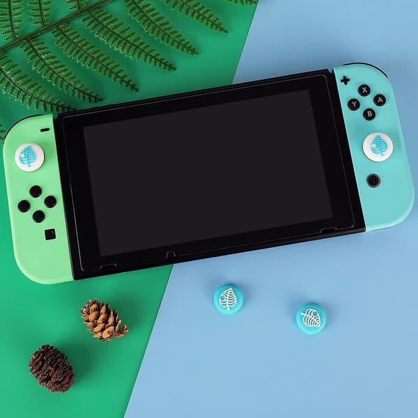 Søde tommelfingergreb (Blå blade) til Nintendo Switch/Switch Lite
