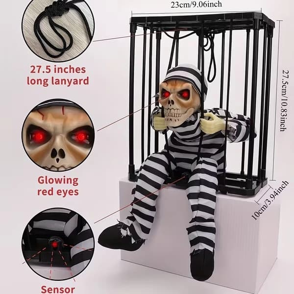 Motion-Activated Screaming Hanging Halloween Decorations for Indoor and Outdoor Use
