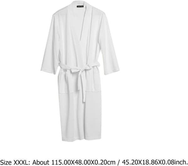 Durable Nightgown Lightweight Plush Bathrobe for Men Versatile Absorbent XXXL Size for Spring and Summer