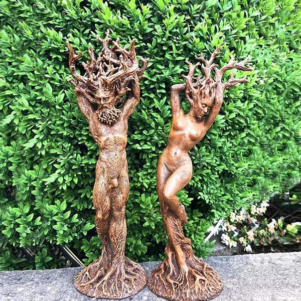 1 pakke træ statue af gud og gudinde dekoration gudinde af