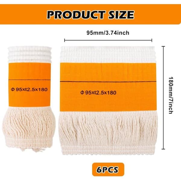 Replacement Wicks for Kerosene Heaters - 6-Pack - Woven Cotton - Clean and Odorless Combustion - For Stoves
