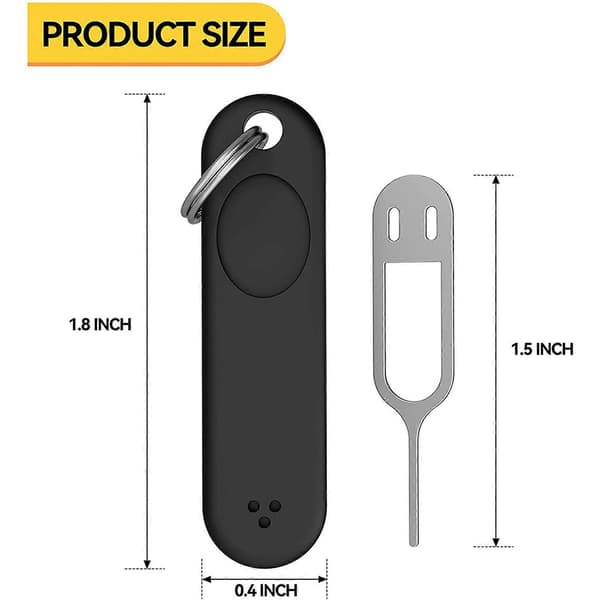 12 pcs SIM Card Removal Tool - SIM Card Tray Pin Ejector Tool Needle Opener Ejector, with Detachable Keychain, Black Black Svart