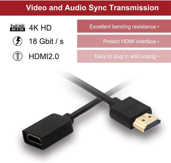 HDMI-forlængerkabel han til hun HDMI-forlængerkabel til TV-stick