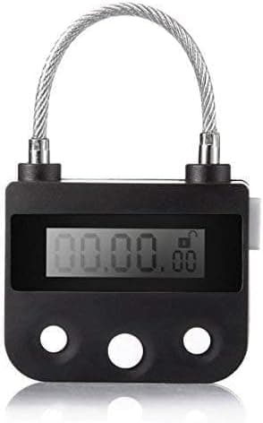 Electronic Timer Lock with Time Lock, Countdown Lock with USB Charging, 130kg Pull Force, Waterproof for Outdoor Use, 46x40x20mm, Black