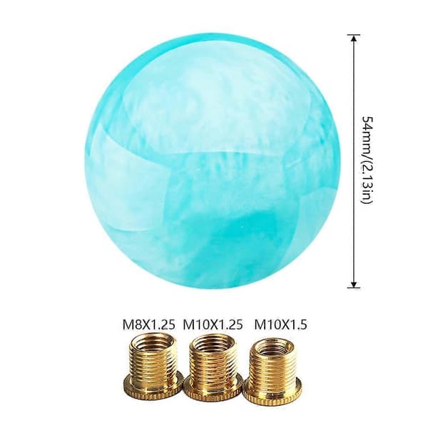 Bilmodificeret marmorstjerne gearskifteknop med adapter Lyseblå Light Blue