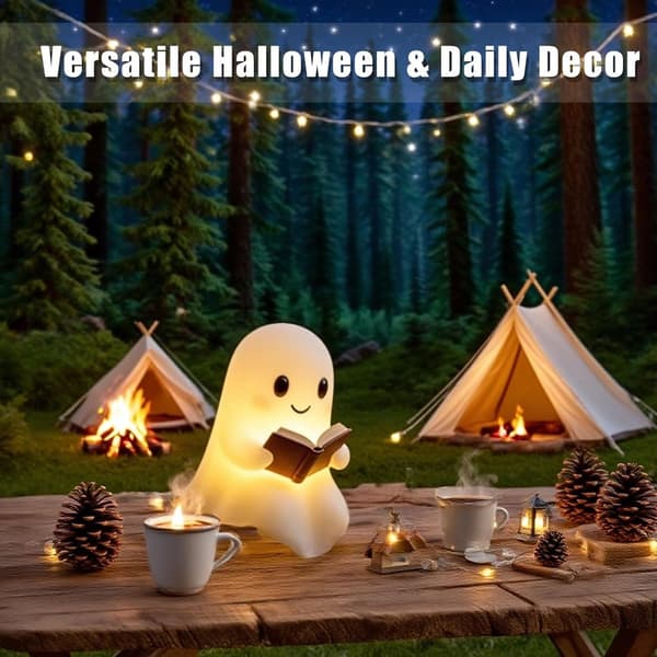 Halloween Cute Ghost Reading Lamp - Halloween Ghost Night Light - Halloween Decoration - Ghost Reading Book Lamp - Ghost Decoration ...