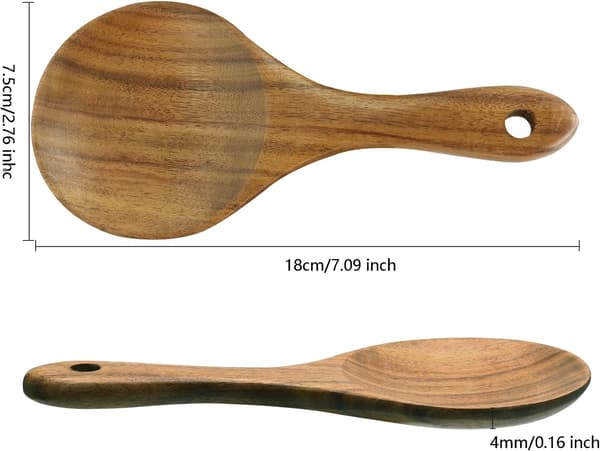 2 stk. rispadle i tre, brun, 18 cm Brown B, 7.09 Inch size_name