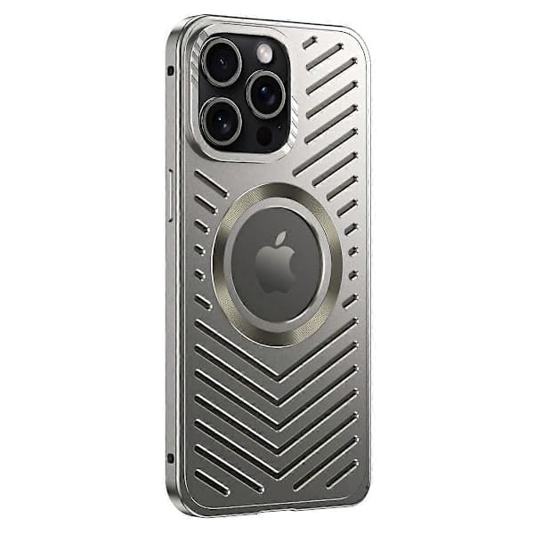Deksler til iPhone 15 Pro Max med varmeavledning, hult mobiltelefondeksel i aluminiumslegering