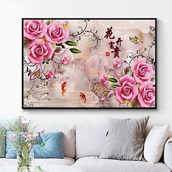 5D Diamantmaleri Kit Fuld Diamant Rose Diamantmaleri