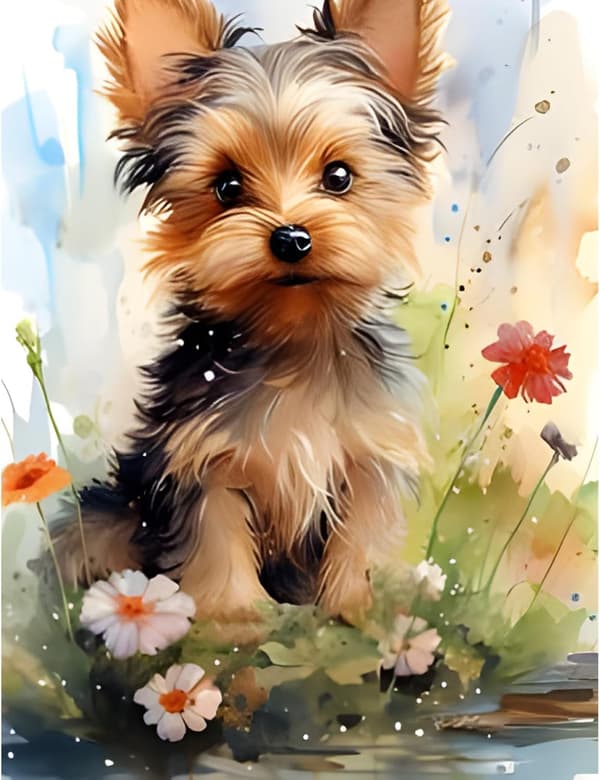 5D Diamantmaleri Lojal Hund 30x40cm (Stil 12)