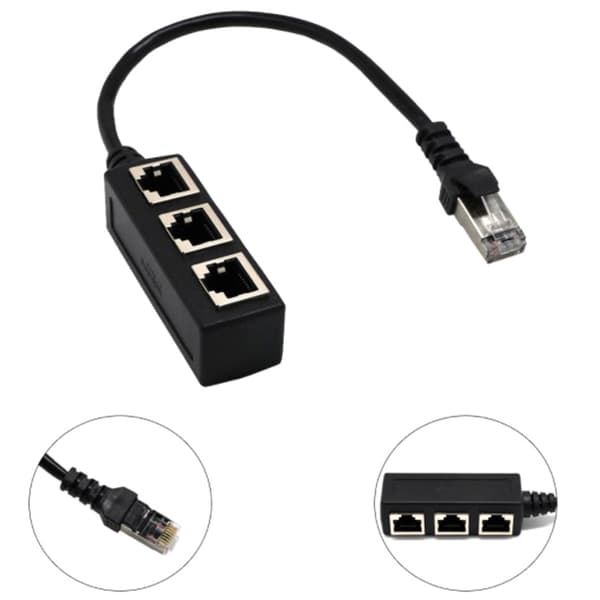 Ethernet-kabelsplitter Nätverksadapter Ethernet-splitter 1 till