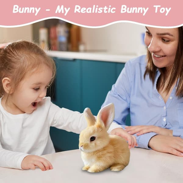 Interactive Rabbit Plush Toy, Realistic Hopping Bunny Toy Interactive Rabbit Toy for Easter, Electric Rabbit Toys (brown) brown