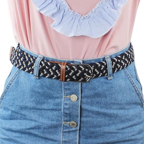 2x elastiske taljebånd, strækbare vævede jeans til mænd og kvinder,