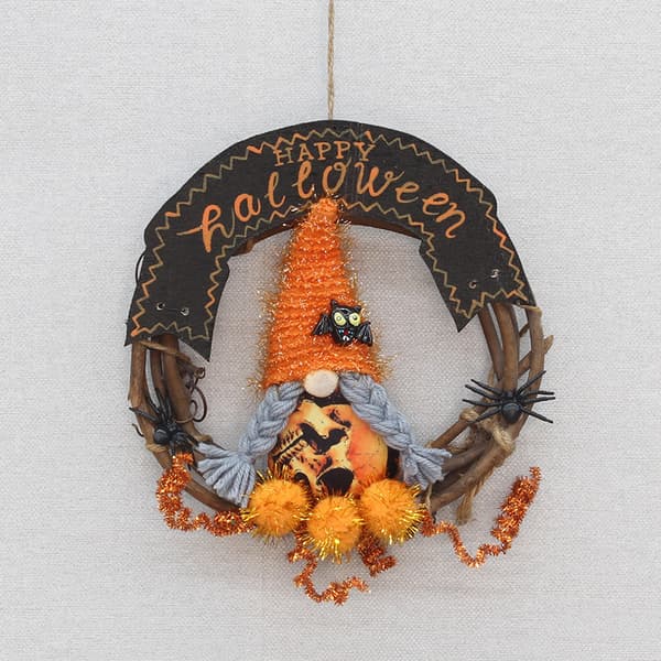 1 stk (2) Halloweenkrans 20 cm, Halloweenpynt til ophæng, Smal