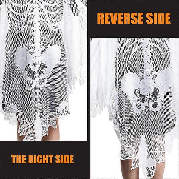 Halloween Skeleton Poncho, Lace Skeleton Cape Shawl Halloween Costumes