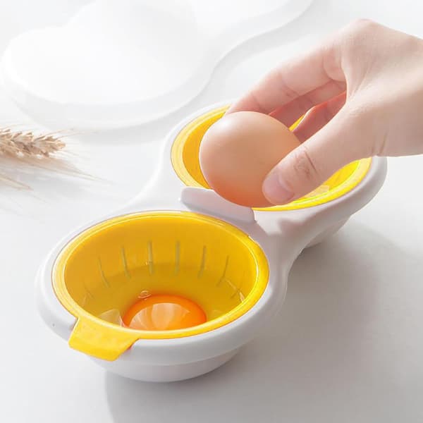 Eggoppbevaringsboks - 2 rom (gul)
