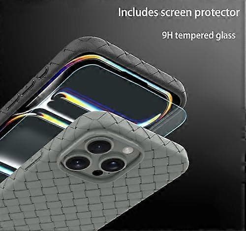 Compatible with iPhone 16 Pro Max Case, Heat Dissipation and Breathable, Lightweight and Drop-Proof with Trendy Woven Pattern Design