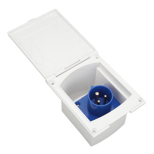 RV Power Inlet 220V to 250V 16A White Socket Blue Motherboard RV Conversion Accessories External Power Supply Connection