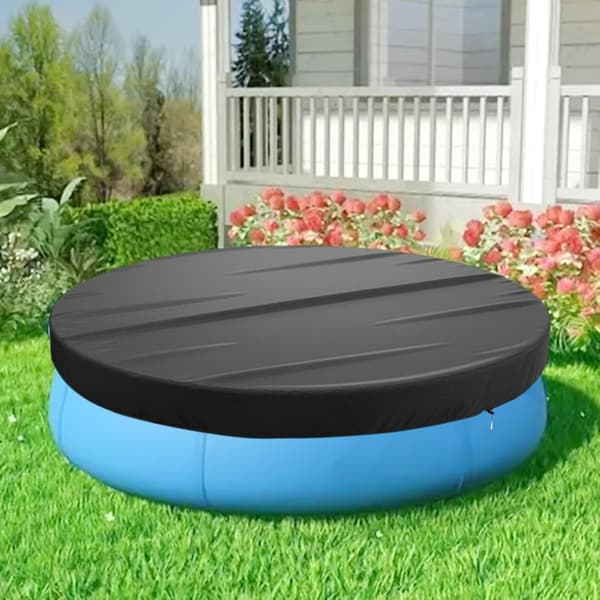 Runt skydd tillverkat för att hålla din pool ren från löv och smuts, poolskydd i polyester 8FT