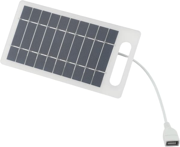 Kameratelefon Polysilikon 2W 5V Solpanel med Lång Kabel för Trådlös Dörrklocka, Mobil Ström