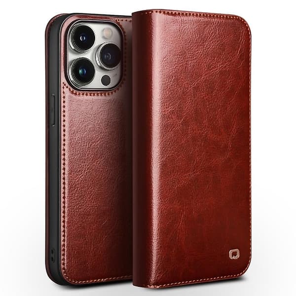 QIALINO Klassinen nahkakotelo iPhone 15 Prolle