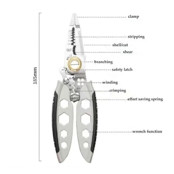 (pow yeah!) Kabelstripper Multifunktionel Elektriker Special Kabelstripper Universal Industriel Hardware Værktøj Kabeltang