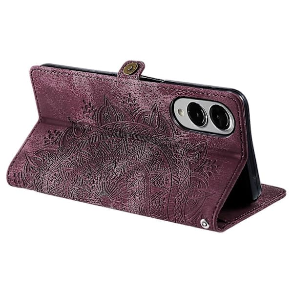 Læder Wallet Case til Samsung Galaxy S25 Edge, læderfølelse, Totem-tryk