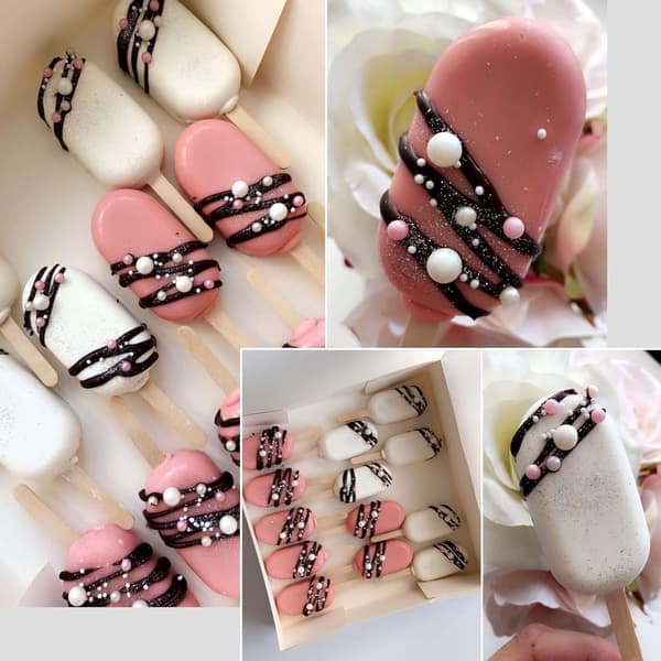 2-pak mini-silikoneisforme - 4-hullers ovale isforme med 50 træpinde - til hjemmelavet is, cake pops og ispinde
