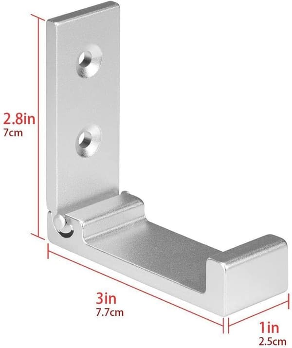 4 stk. (Sølv) Væghængt krog i aluminiumslegering 90° Foldbar C
