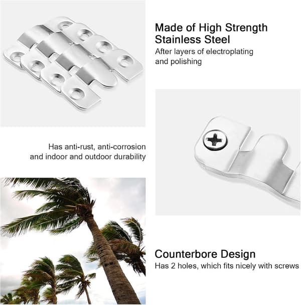 4 Pieces Recessed Hidden Mounting Brackets, Heavy Duty Recessed Mounting Brackets