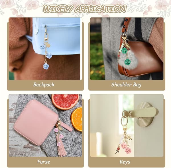Blomberlock Nyckelring Rosa color_name Pink