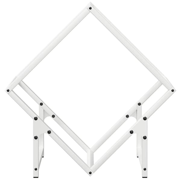 Vedstativ hvit 50x25x50 cm kaldvalset stål Vit