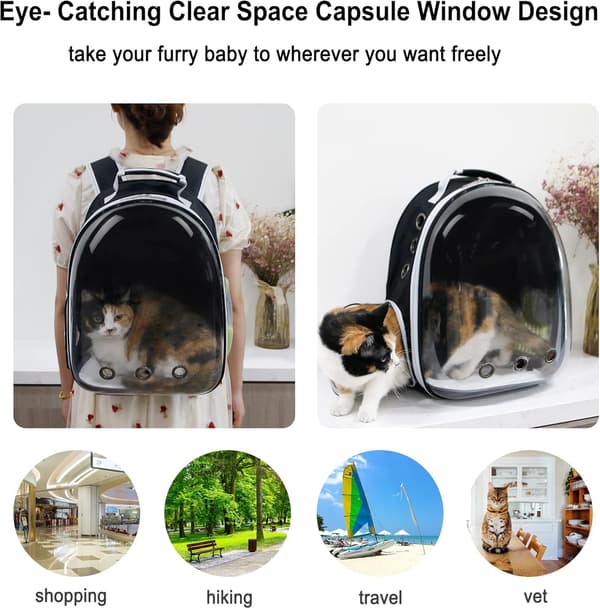 Cat Backpack, Pet Backpack, Portable Transparent Space Capsule, Pet Bag, Cat Accessories, Breathable Backpack