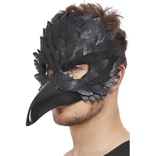 Smiffys Korpmak, Halloween Maskeradaccessoar black