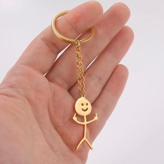 Smiling Face Figure Keychain in Sign Language Finger Cute Trendy Bag